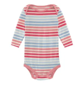 Girl's Print Bamboo Long Sleeve One Piece - Cotton Candy Stripe