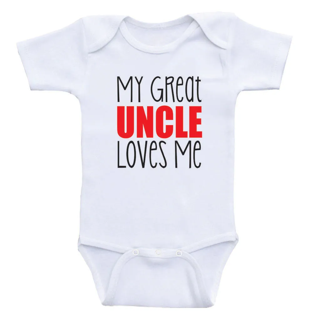 Great Uncle Baby Clothes "My Great Uncle Loves Me" Gender Neutral Baby Shirts