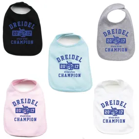 Hanukkah Dreidel Champion Newborn Baby 100% Cotton Bib