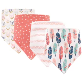 Hudson Baby Cotton Bandana Bibs, Feather