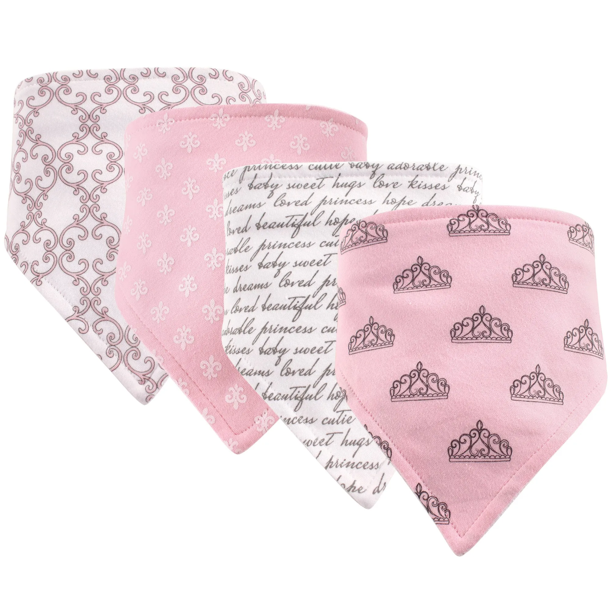 Hudson Baby Cotton Bandana Bibs, Princess