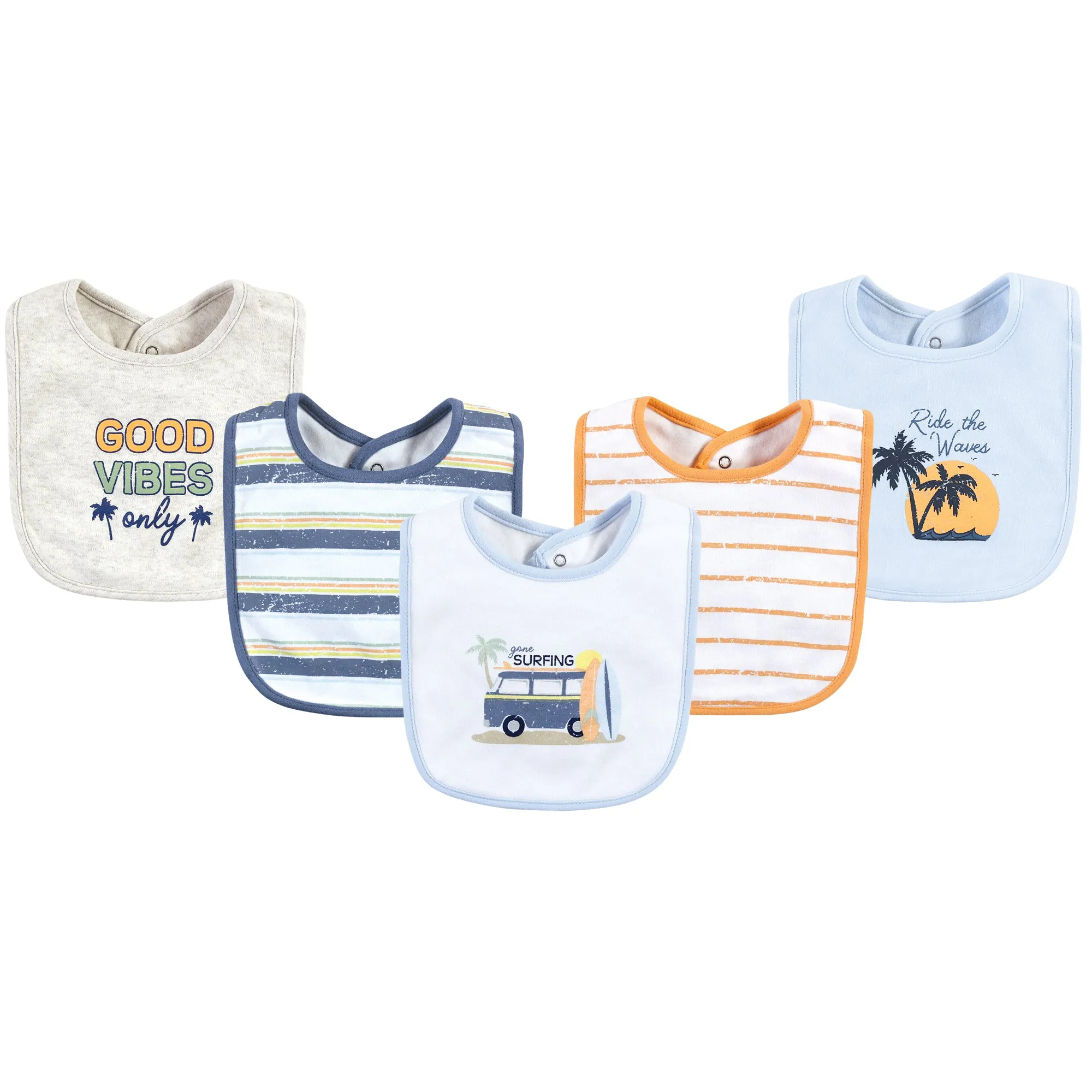 Hudson Baby Cotton Bibs, Gone Surfing
