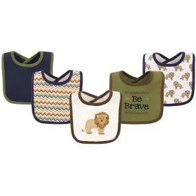 Hudson Baby Cotton Bibs, Lion