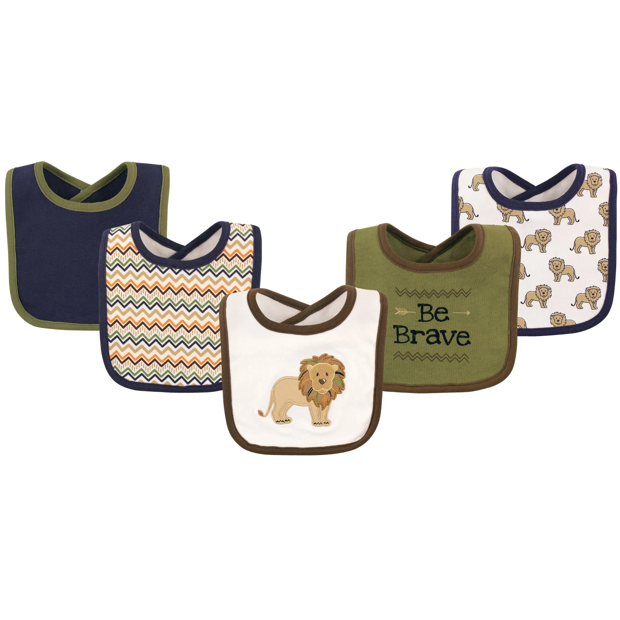 Hudson Baby Cotton Bibs, Lion