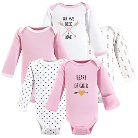 Hudson Baby Cotton Preemie Bodysuits, Heart Long-Sleeve