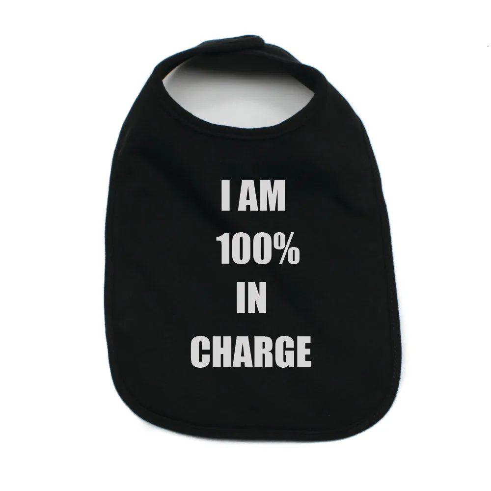 I'm 100% In Charge Unisex Newborn Baby Soft 100% Cotton Bibs