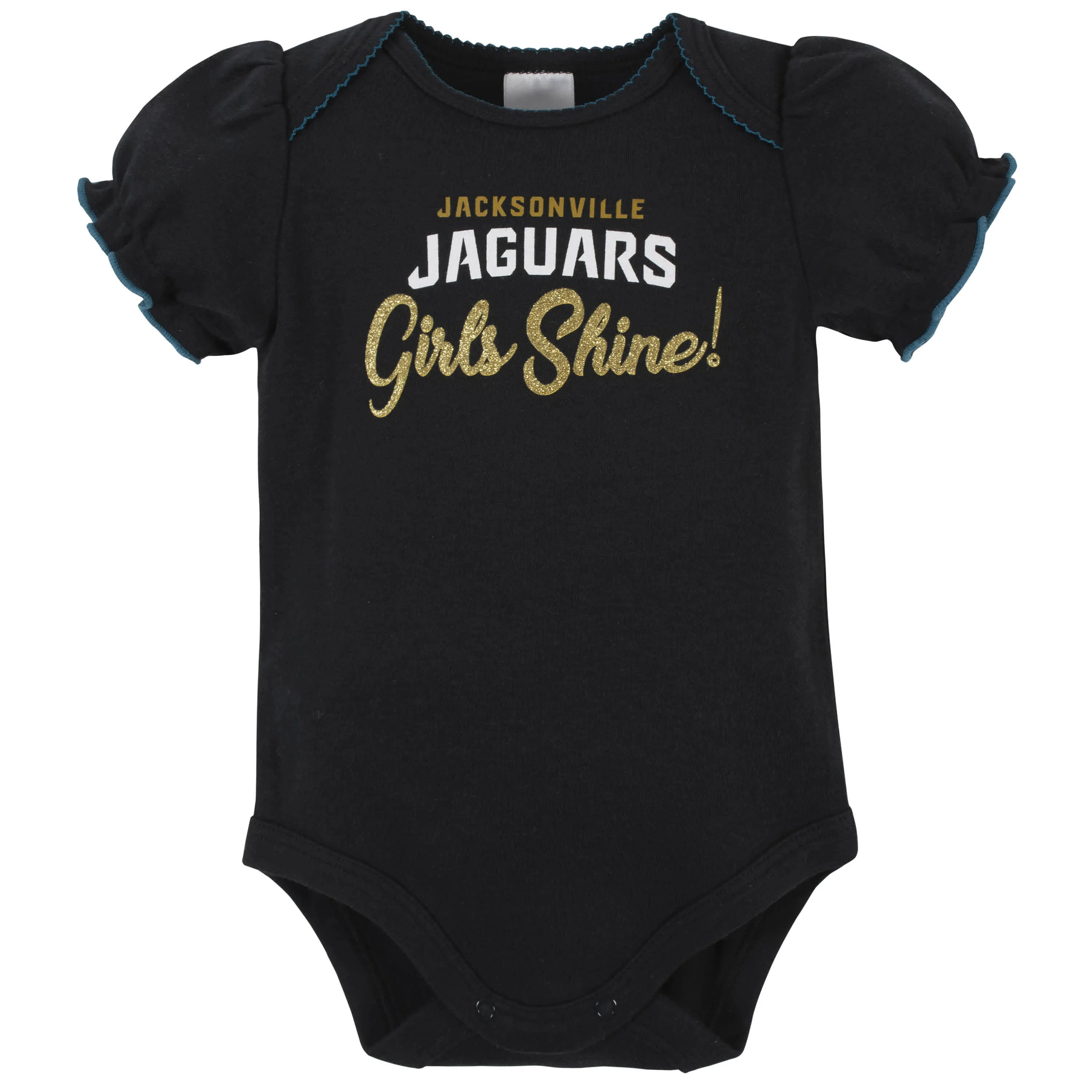 Jaguars Girls Shine 3-Pack Short Sleeve Bodysuits