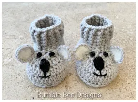 Koala Booties, Crochet Baby Booties That Stay On