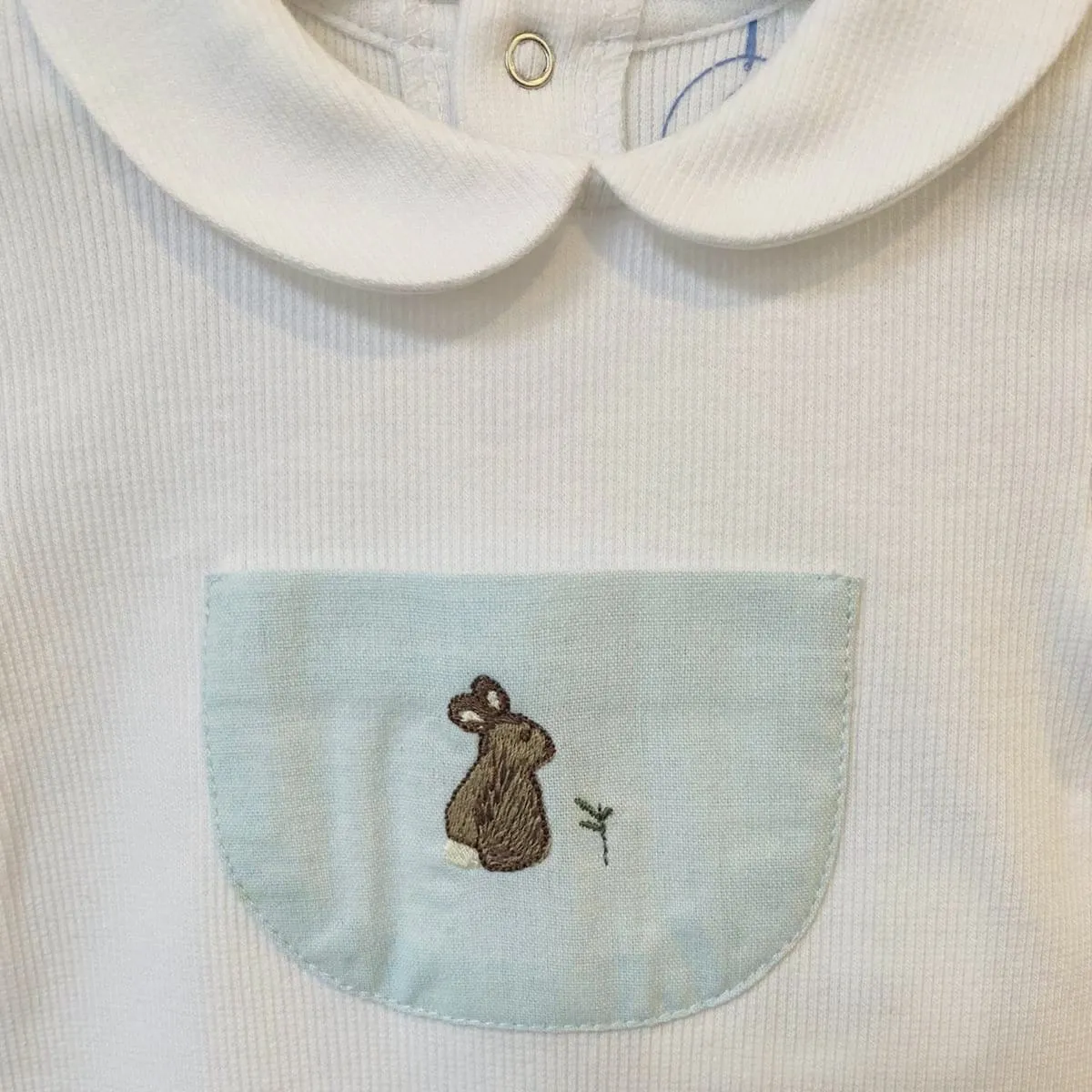 LARANJINHA- Rabbit Babygrow & Bibs - Aqua