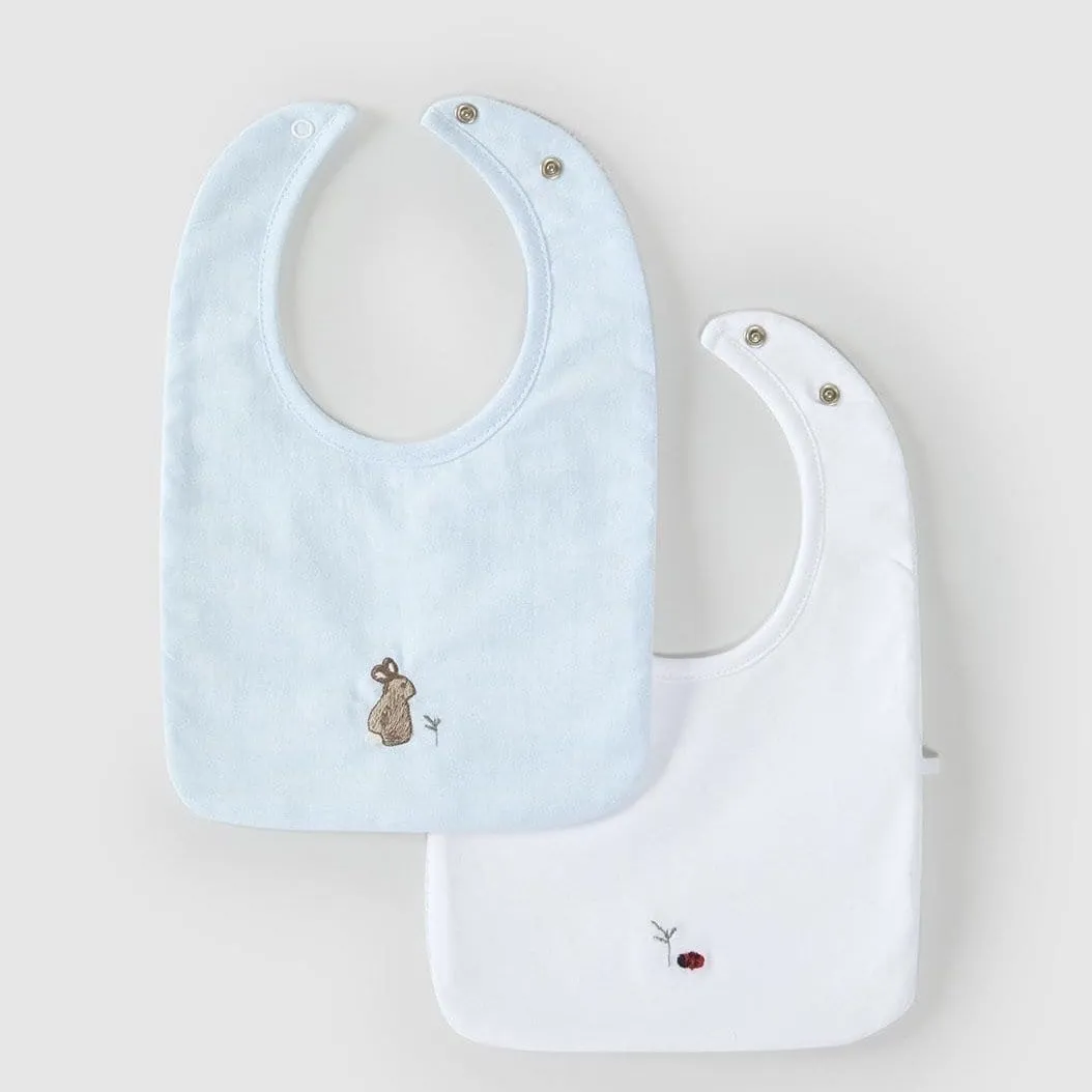 LARANJINHA- Rabbit Babygrow & Bibs - Aqua
