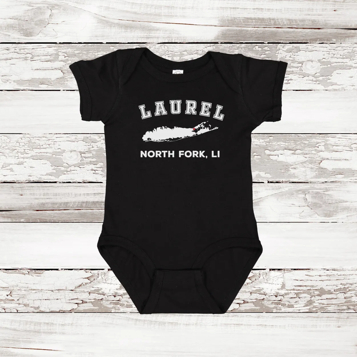 Laurel North Fork LI Baby Onesie | Classic Colors