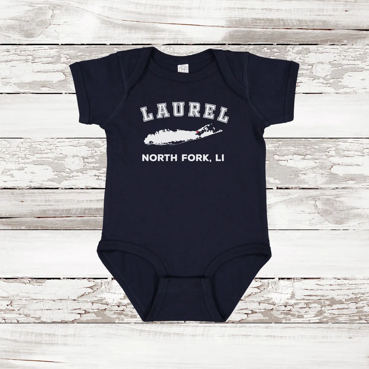 Laurel North Fork LI Baby Onesie | Classic Colors