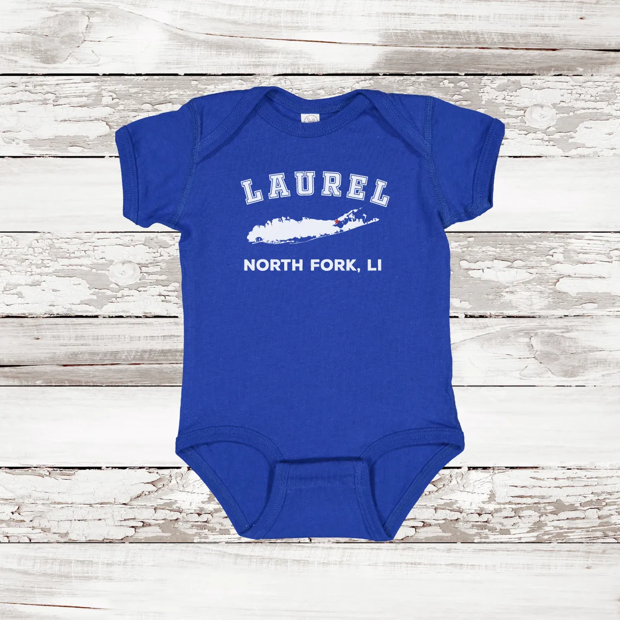 Laurel North Fork LI Baby Onesie | Classic Colors