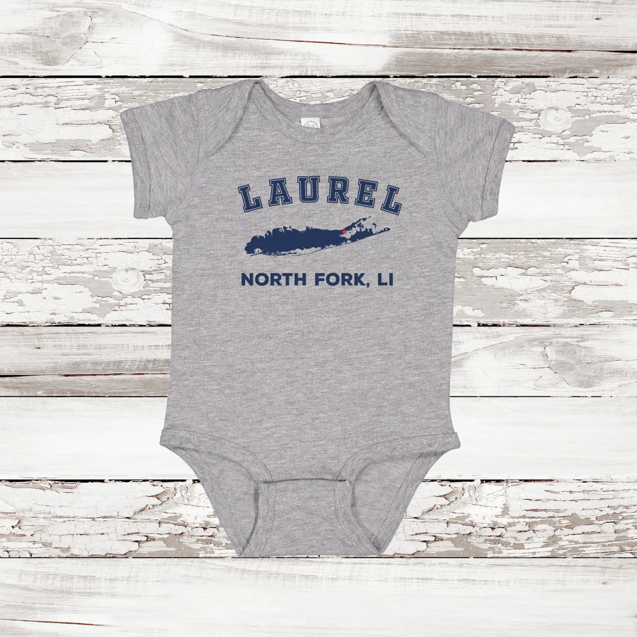Laurel North Fork LI Baby Onesie | Classic Colors