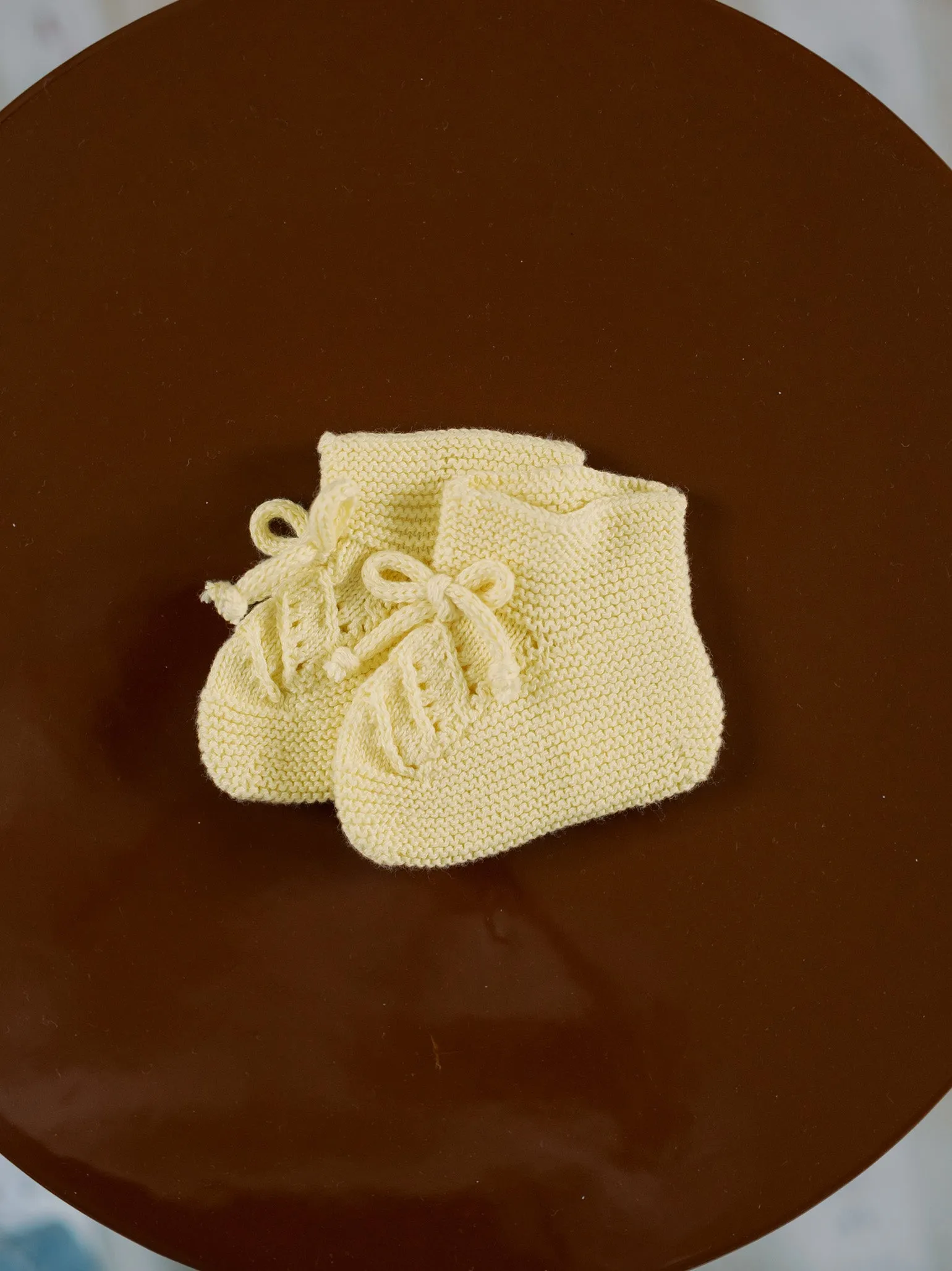 Lemon Rimevera Cotton Baby Knitted Booties