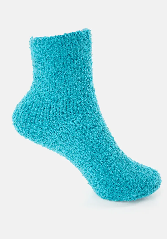 Light Teal Fluffy Socks