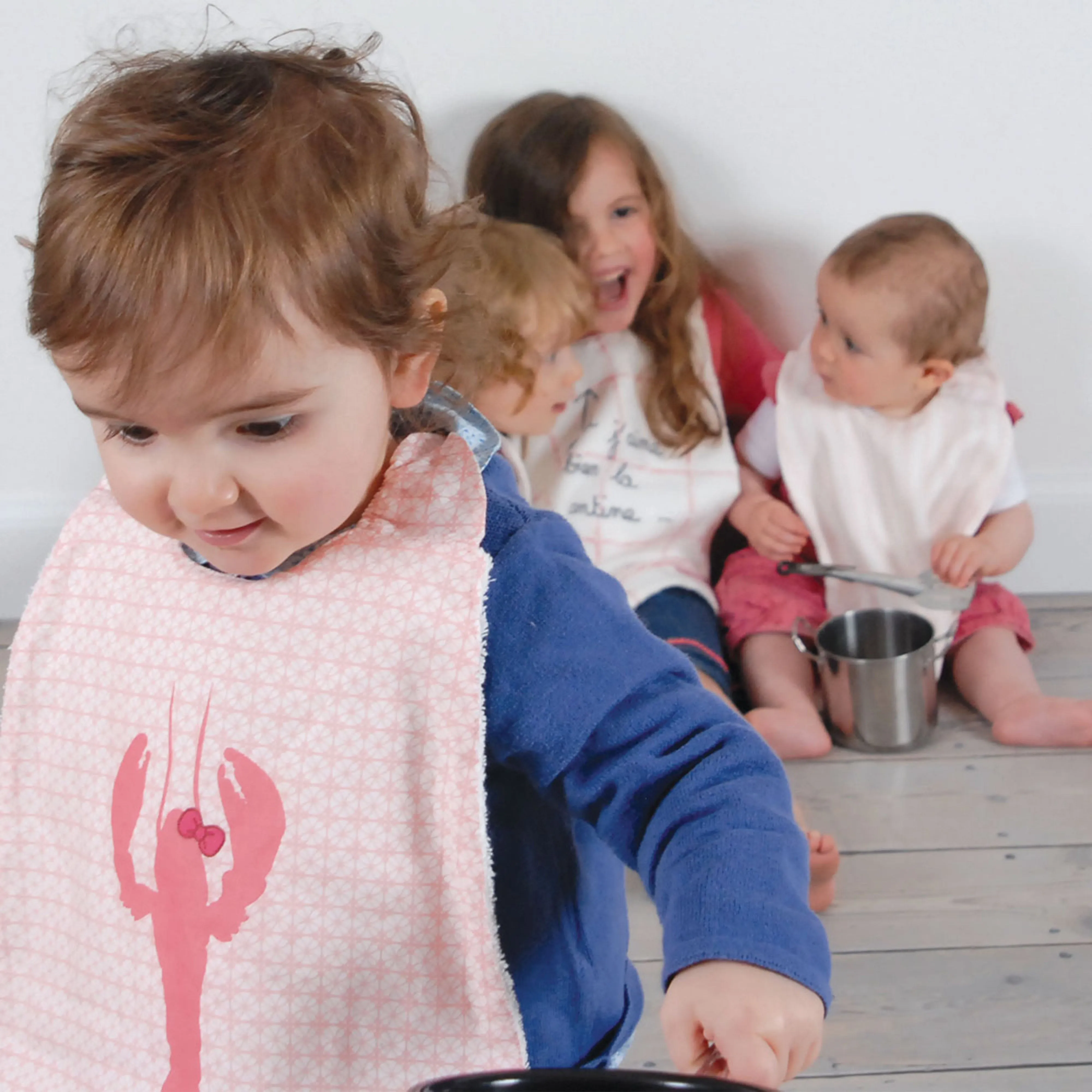 Little Crevette Elasticated Bib Mosieur Crevette