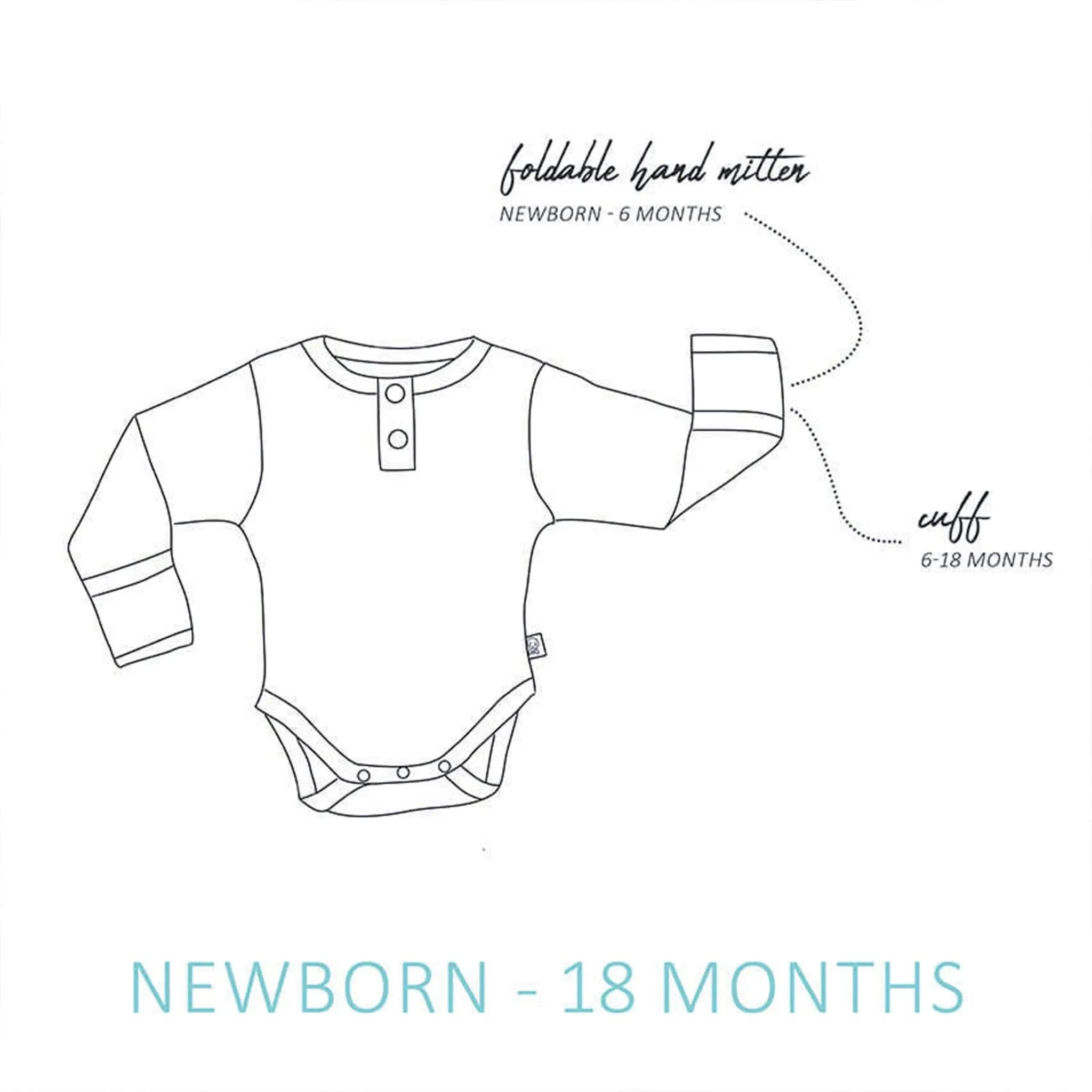 Long Sleeve Bodysuit (Eucalypt) - Size Newborn (0000)