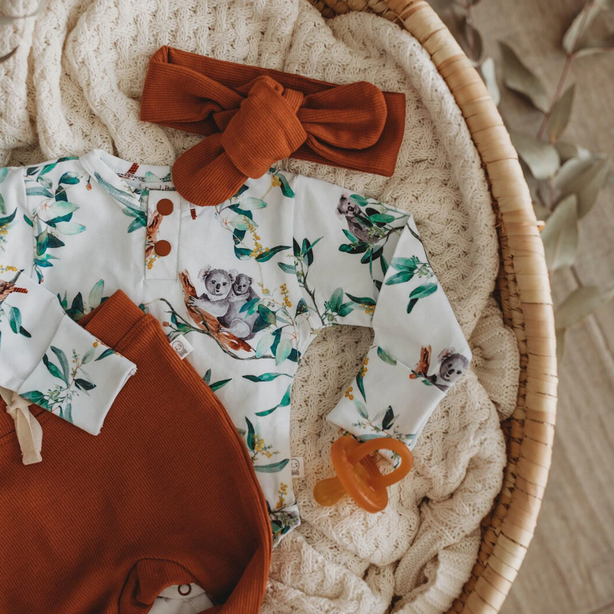 Long Sleeve Bodysuit (Eucalypt) - Size Newborn (0000)
