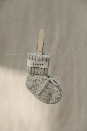 Lou Knit Baby Booties - Beige