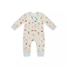 Love To Dream Long Sleeve Footless Romper - Snow Party Beige