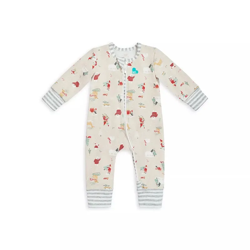 Love To Dream Long Sleeve Footless Romper - Snow Party Beige