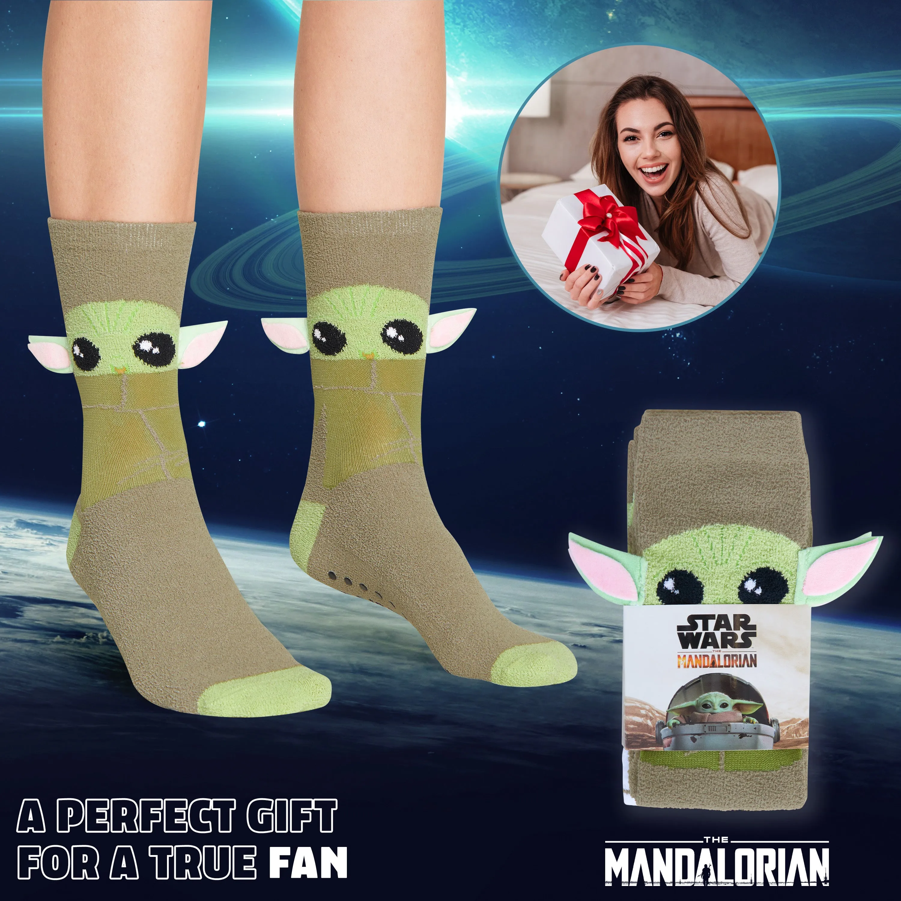 Mandalorian Precious Cargo Fluffy Socks for Ladies-2 Pack