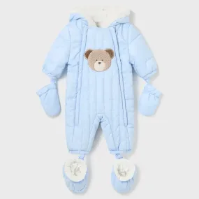 Mayoral Baby Pramsuit 2675 Pale Blue Teddy