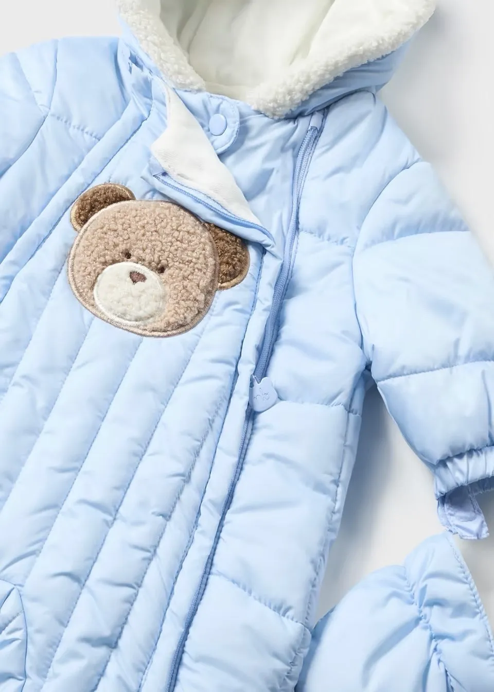 Mayoral Baby Pramsuit 2675 Pale Blue Teddy