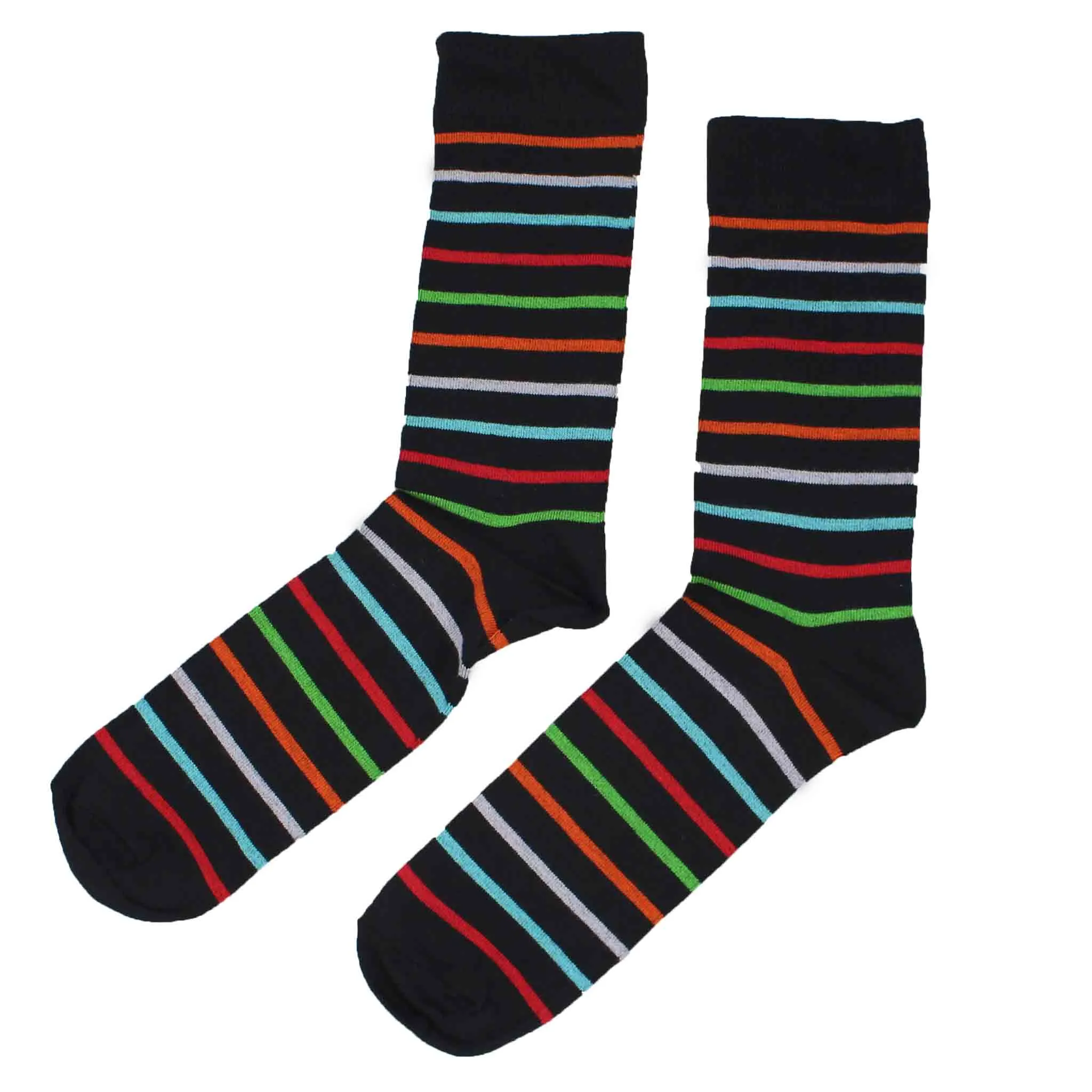 MEN'S 100% BAMBOO MULTI STRIPE SOCKS - 3 PACK