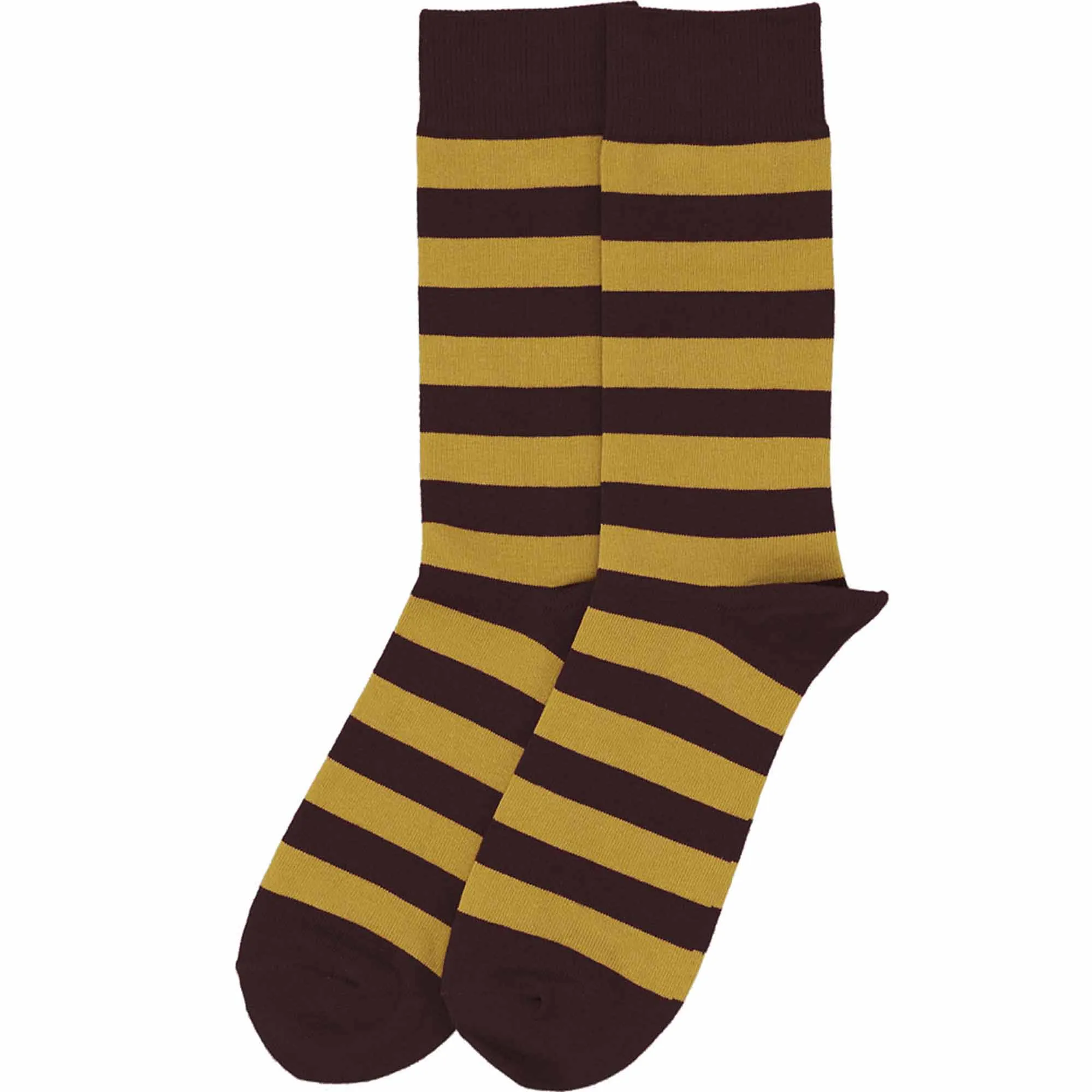 Men's Brown and Gold Striped Socks
