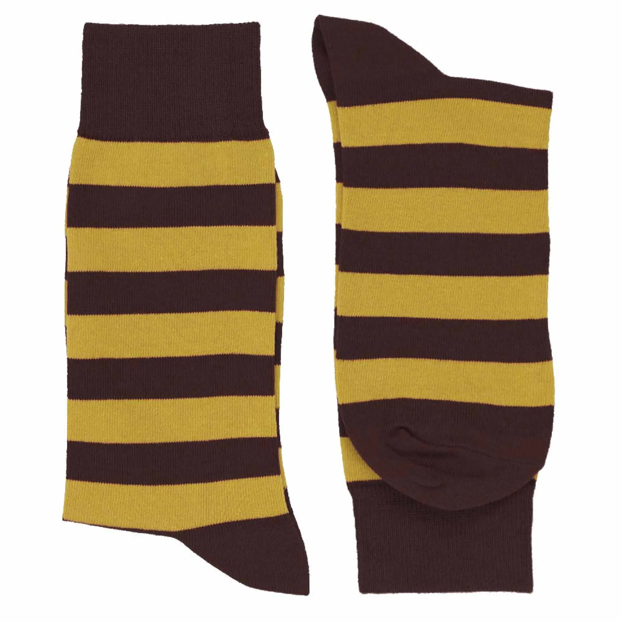 Men's Brown and Gold Striped Socks