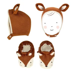 Meri Meri Fox Baby Bonnet and Booties Set S3036
