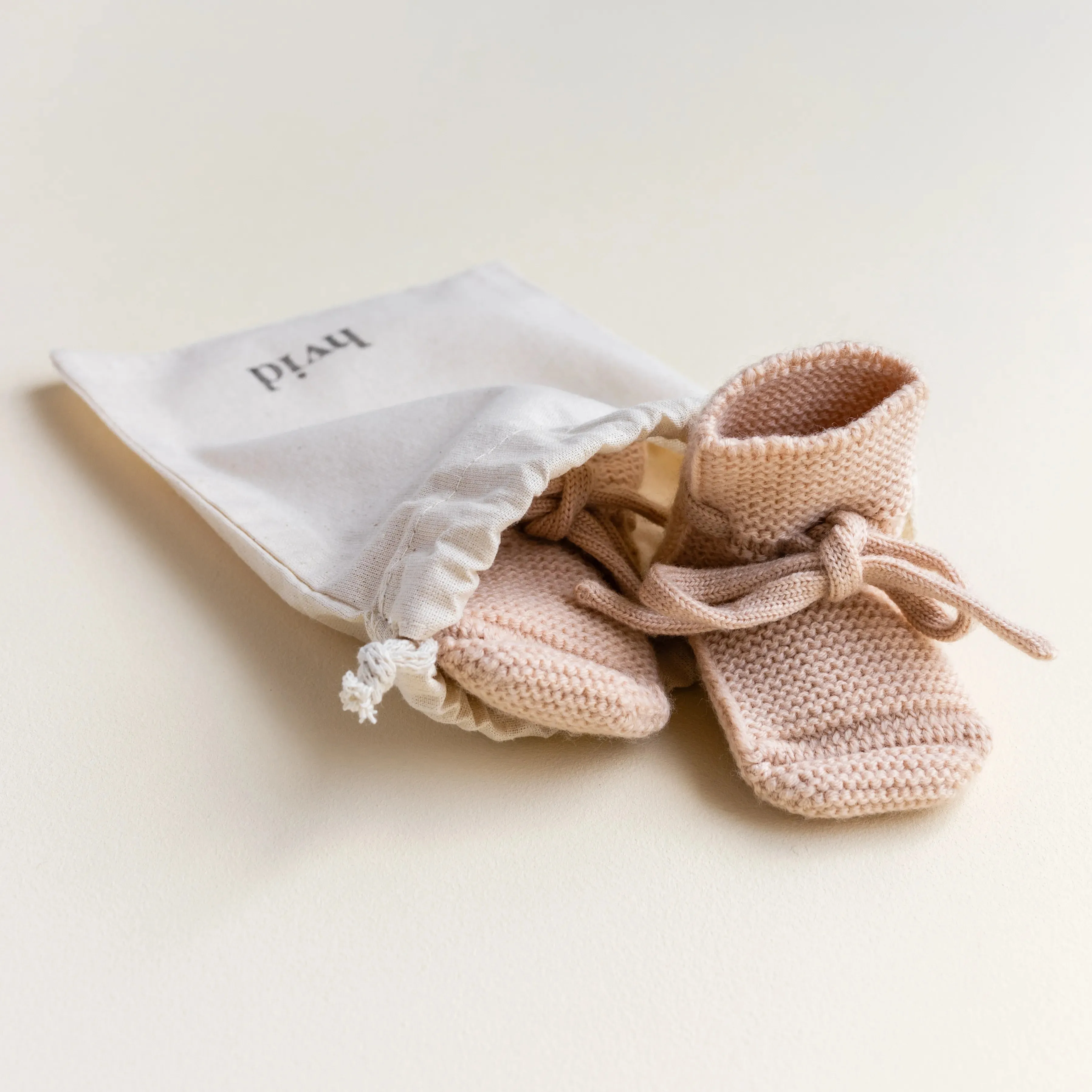 Merino Wool Baby Booties (Apricot)