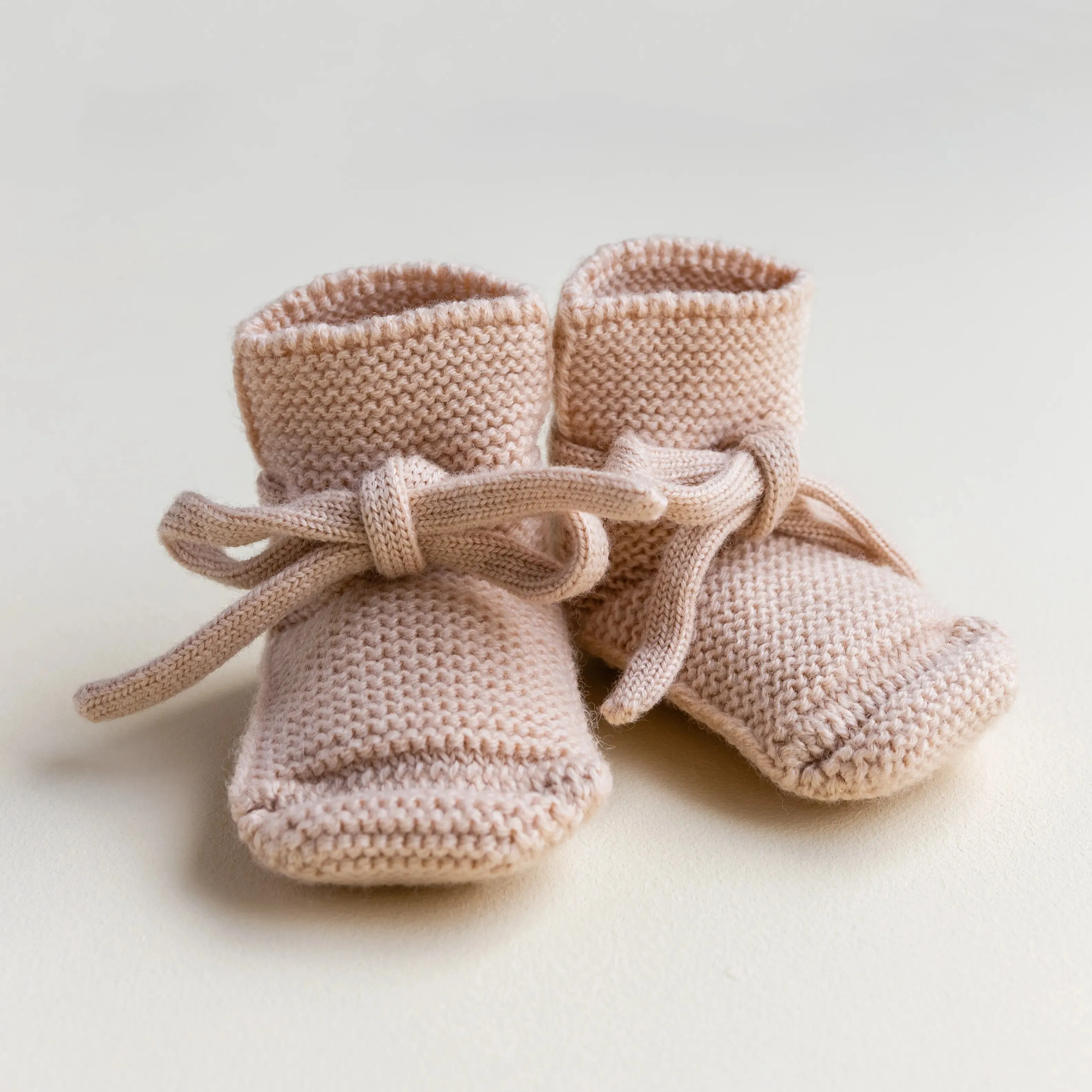 Merino Wool Baby Booties (Apricot)