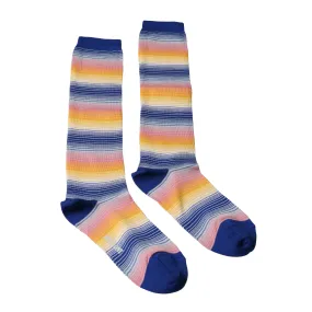 Missoni GM00CMD5453 0002 Blue/Yellow Knee Length Socks