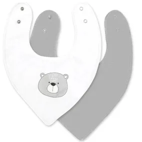 Moon Organic Bandana Bibs Regular (Pack of 2) Bear & Grey