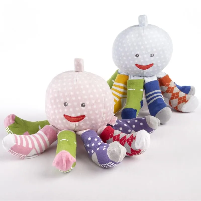 Mrs. Sock T. Pus Plush Plus Octopus with 4 Pairs of Socks (Pink)