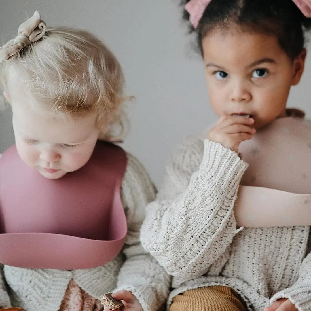Mushie Silicone Baby Bib - Dusty Rose