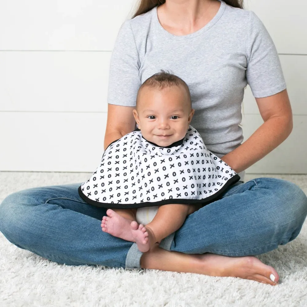 Muslin Burp Cloths, Burp Bib Set (3 Pack) Black   White by Ziggy Baby