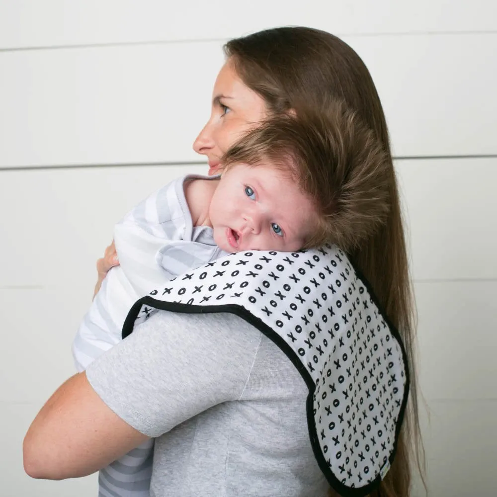 Muslin Burp Cloths, Burp Bib Set (3 Pack) Black   White by Ziggy Baby