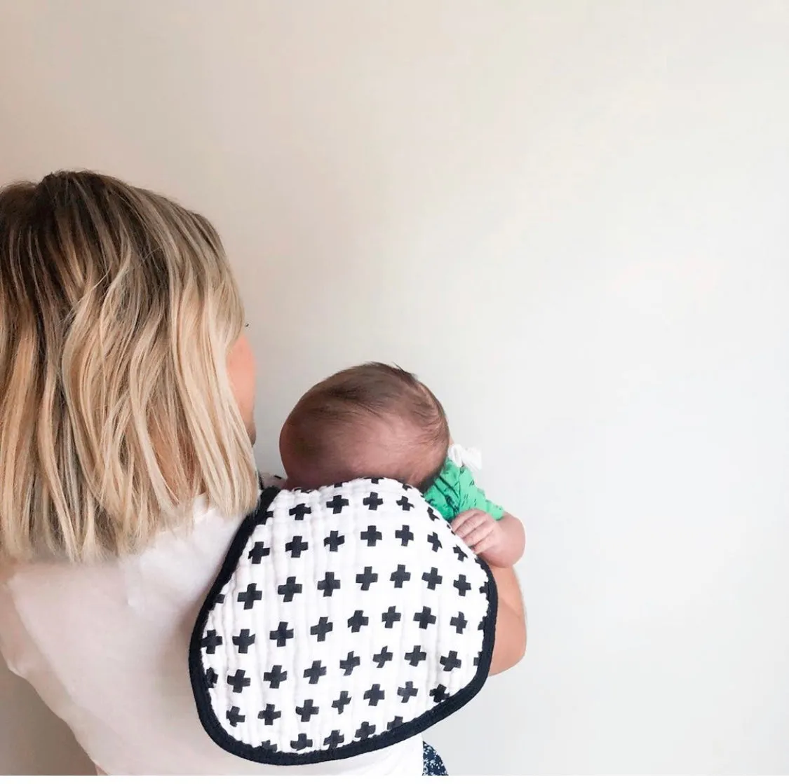 Muslin Burp Cloths, Burp Bib Set (3 Pack) Black   White by Ziggy Baby
