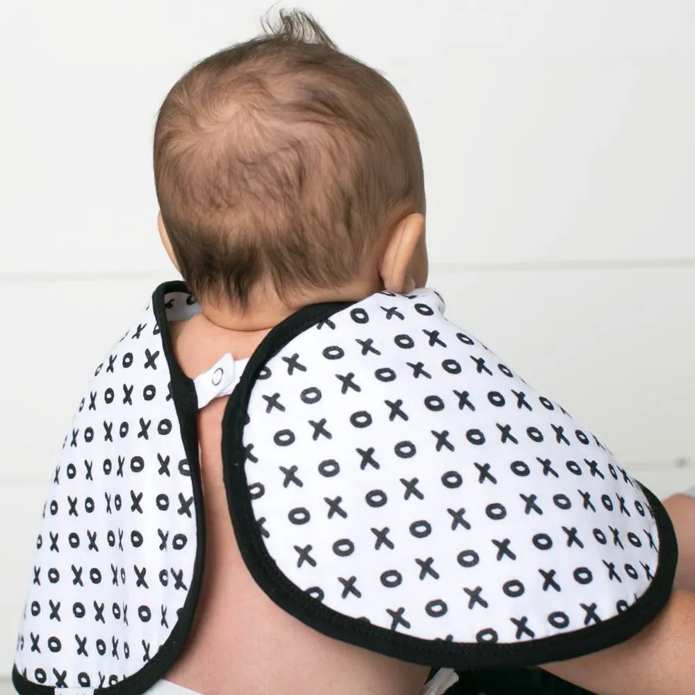Muslin Burp Cloths, Burp Bib Set (3 Pack) Black   White by Ziggy Baby