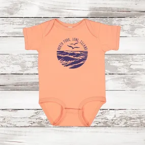 North Fork Long Island Sea & Gull Baby Onesie | SUNSET