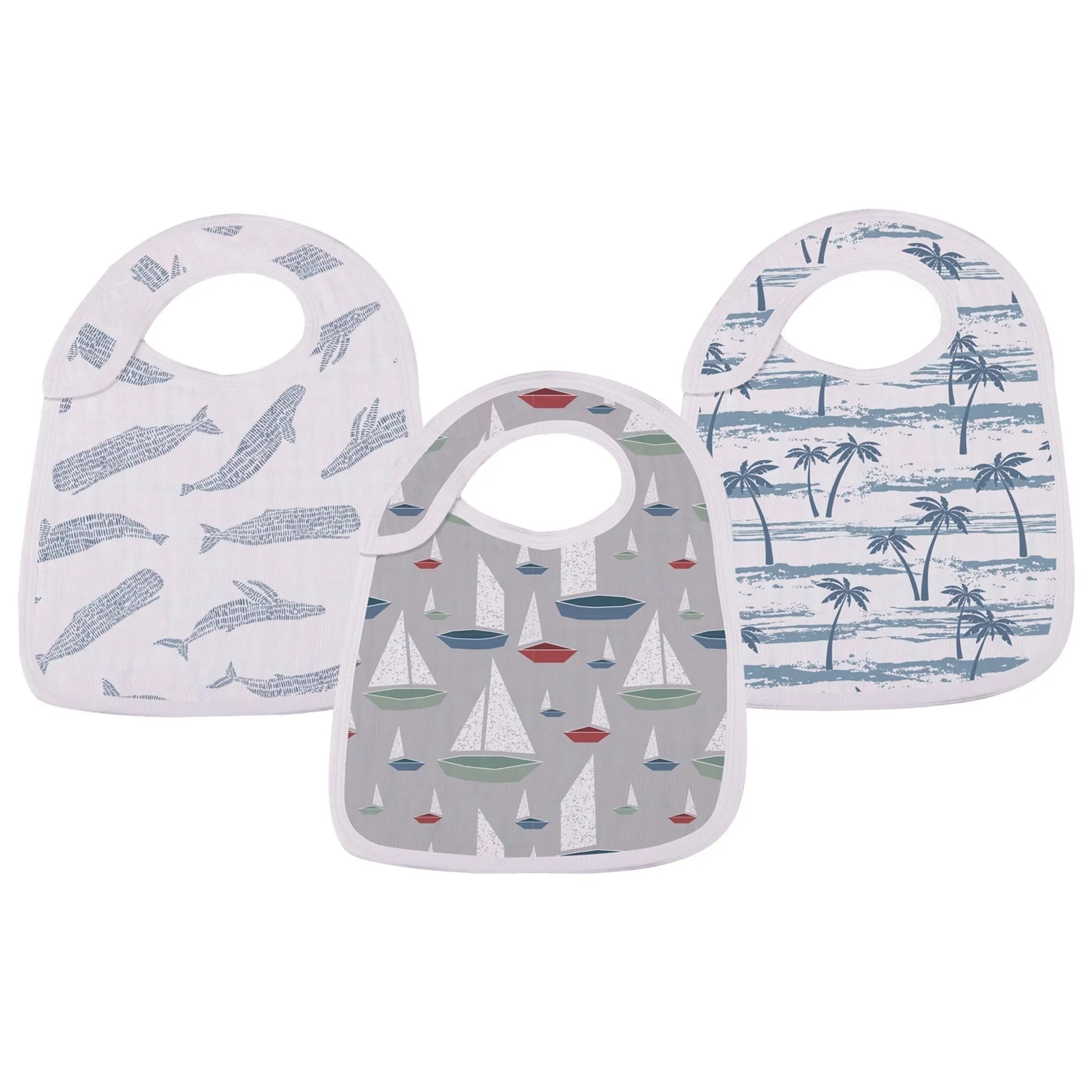 Ocean Tides Bamboo Snap Bibs 3PK