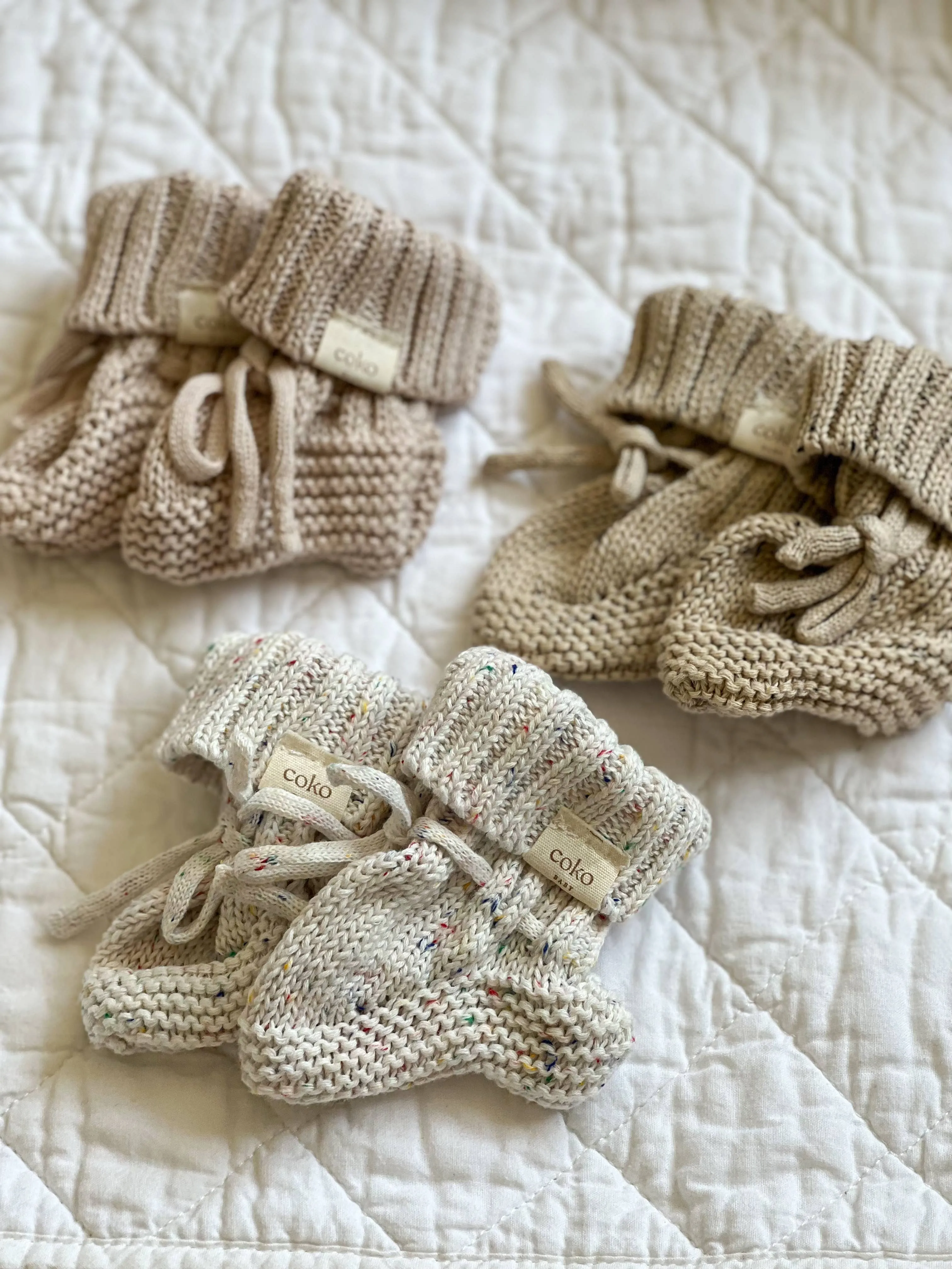 Organic Cotton Booties - x3 Colourways