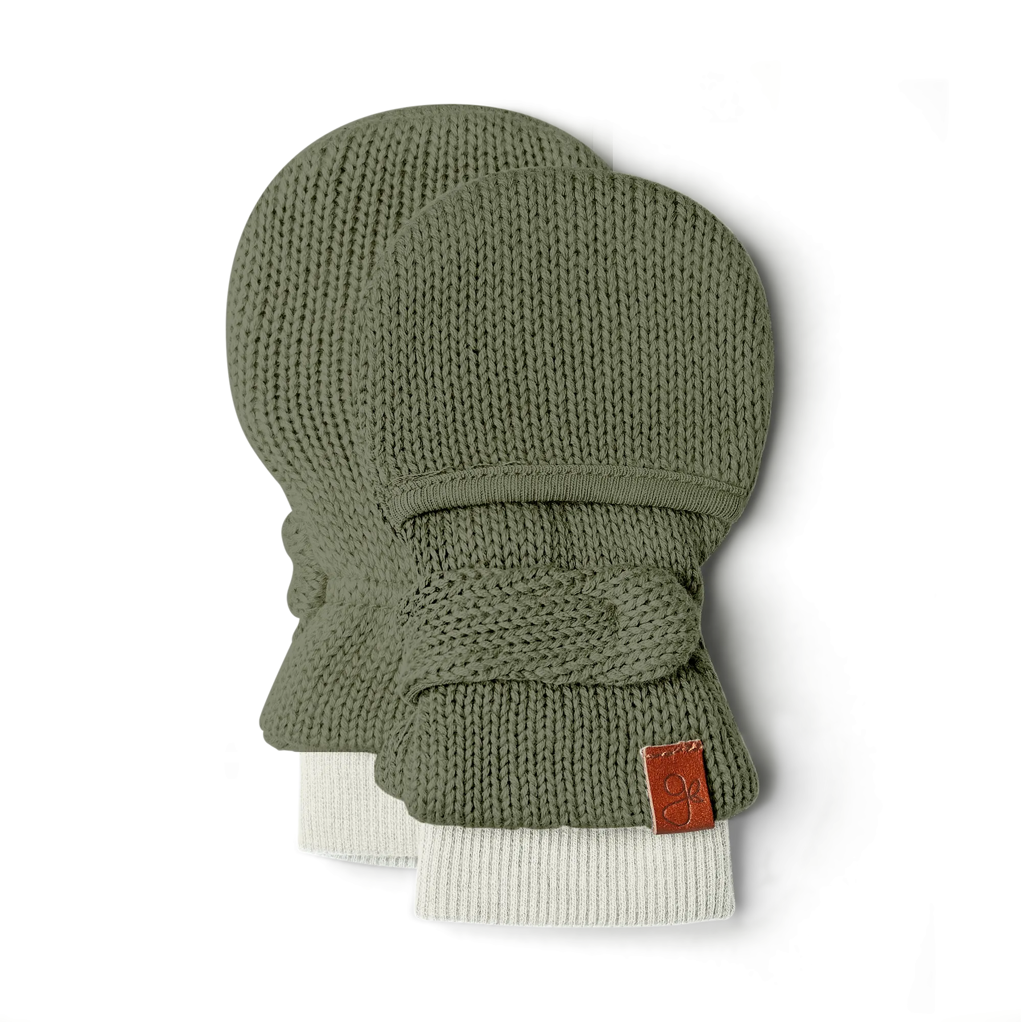 Organic Cotton Knit Baby Stay-On Mitts - Noble Fir