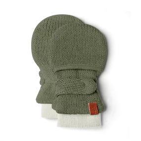 Organic Cotton Knit Baby Stay-On Mitts - Noble Fir