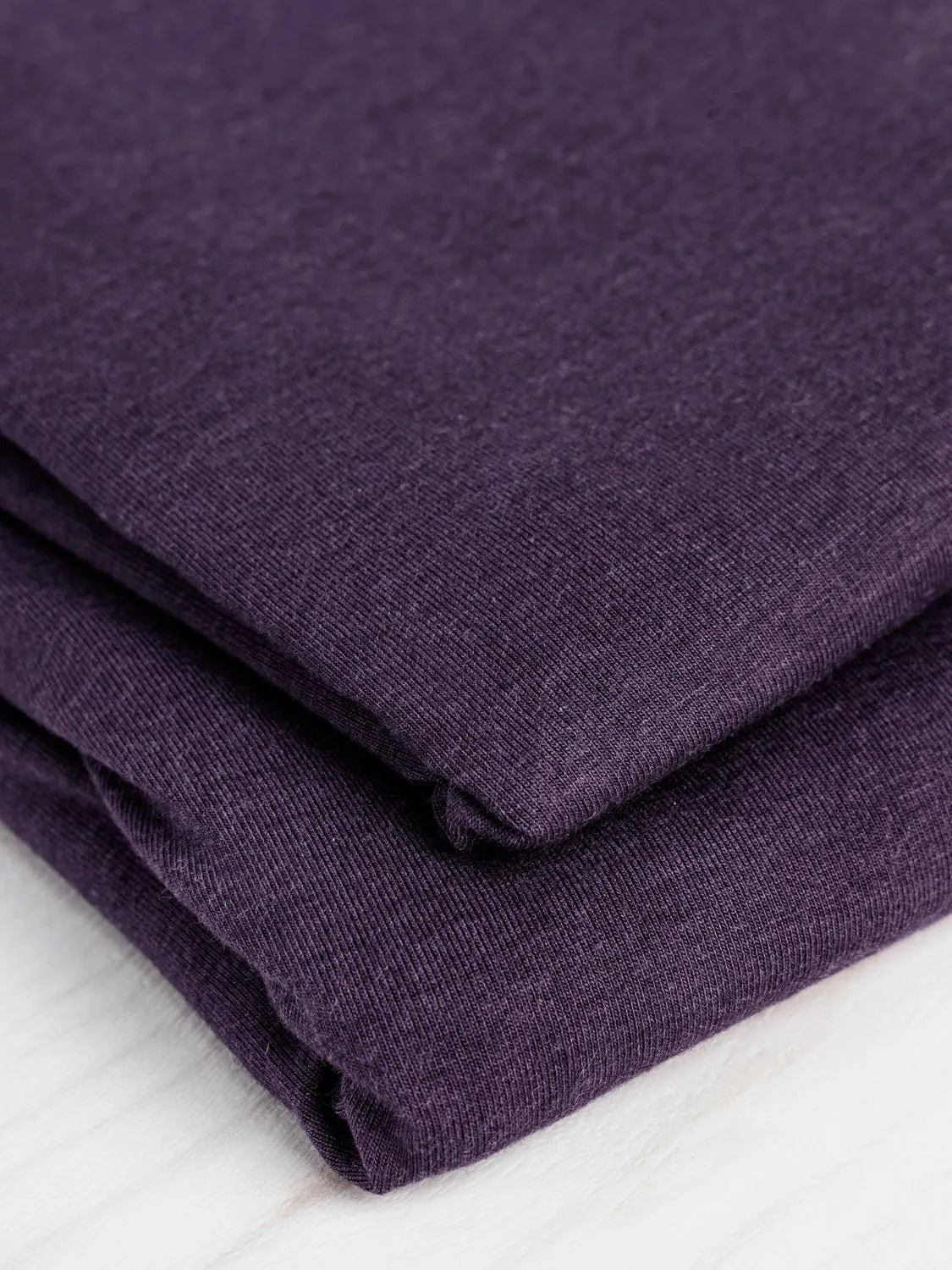 Organic Cotton   Tencel Stretch Knit Jersey - Aubergine