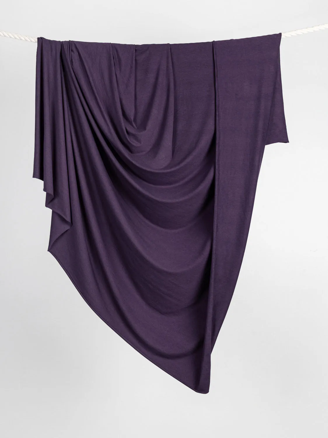 Organic Cotton   Tencel Stretch Knit Jersey - Aubergine